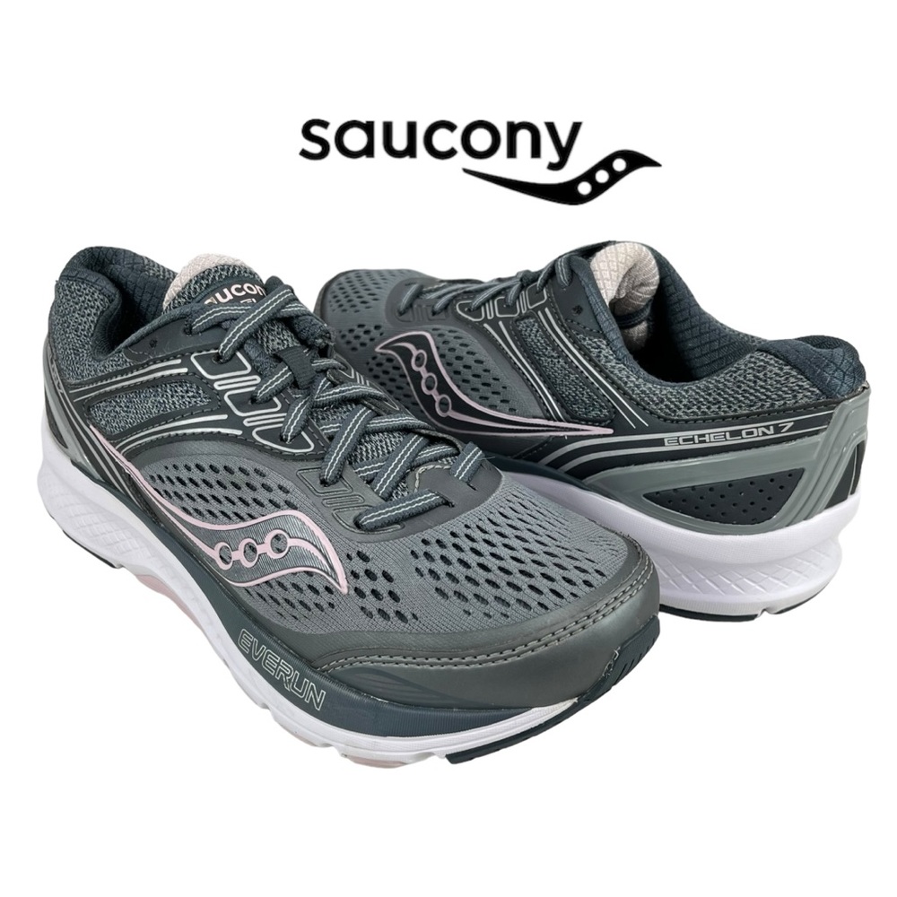 Saucony | Women’s 6.5 | Gray & Pink Echelon 7 Running Shoes S10468-1